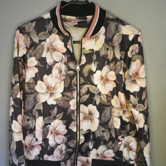 FROCK IN HEELS - floral bomber style jacket - size med - Picture 2 of 8